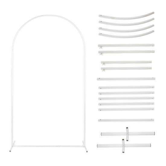 120X220 CM Wedding Metal Arch Backdrop Stand For Wedding Baby Shower Birthday Anniversary Graduation Garden Balloon Arch Decoration White